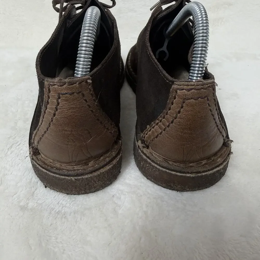 Clarks Originals Desert Trek Brown Suede Men’s Boots Shoes Moc Toe Crepe Sole 8